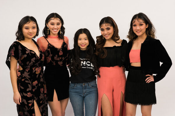 Ka Ying And Four Models Wearing Her Designs