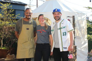 Chef Gregory Gourdet, Executive Director Emielle Nischik, Jon Loomis of Baseballism