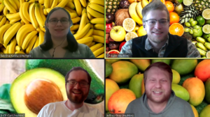 2021 Minnesota Transition Coaches on Zoom with fruit backgrounds