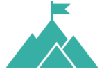 Icon of a mountain with a flag on top implying a visionary goal