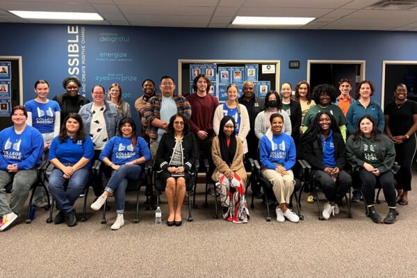 Group Photo Of College Possible Omaha Staff And AmeriCorps Members With Dr. Siva Kumari.