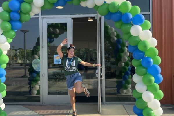 Sara, Smiling And Welcoming, Prepares To Greet Families At Our Summer 2024 FAFSA Block Party