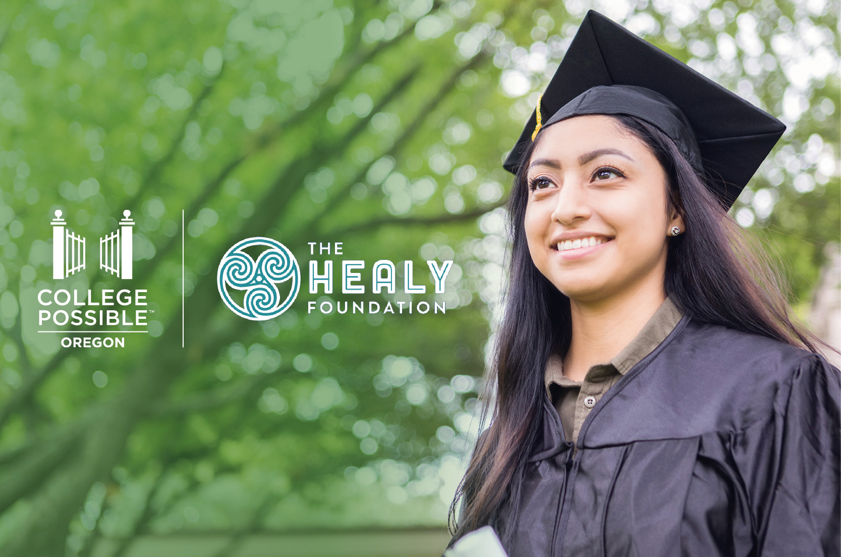 Photo of a proud college graduate smiling.