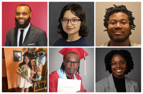 Grid of six student photos. Top row: Kobe, Alida, Tyrese. Bottom row: Romina, Elijah, Grace.